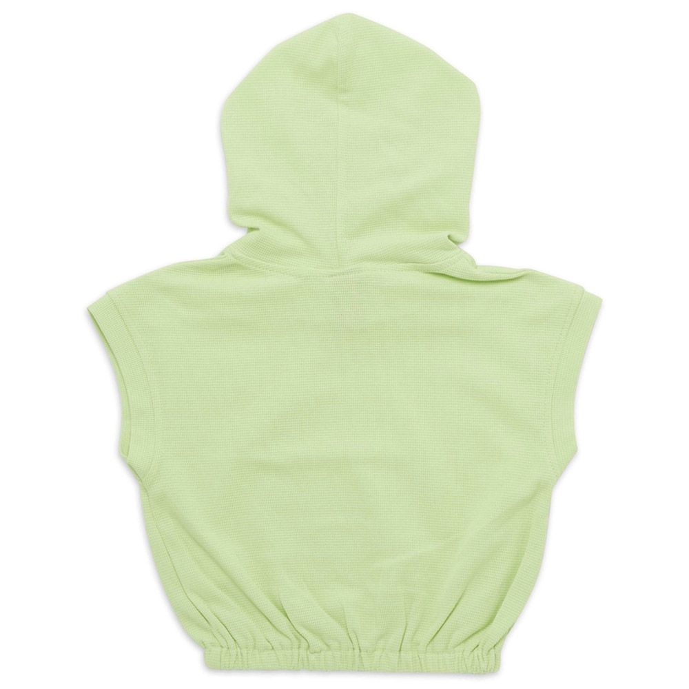 Little Kangaroos - Girl Sleeveless Hooded T-Shirt - Lime Green