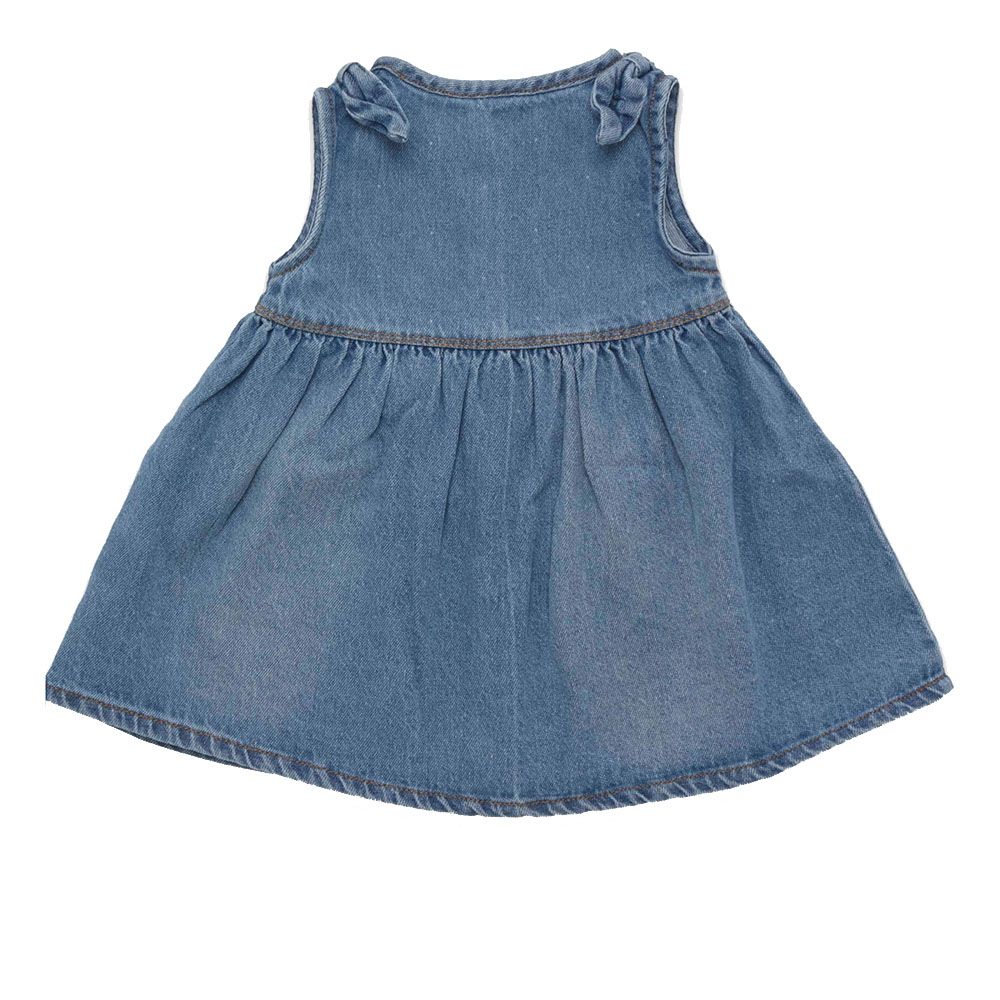 Little Kangaroos - Baby Girl Sleeveless Denim Dress - Light Blue