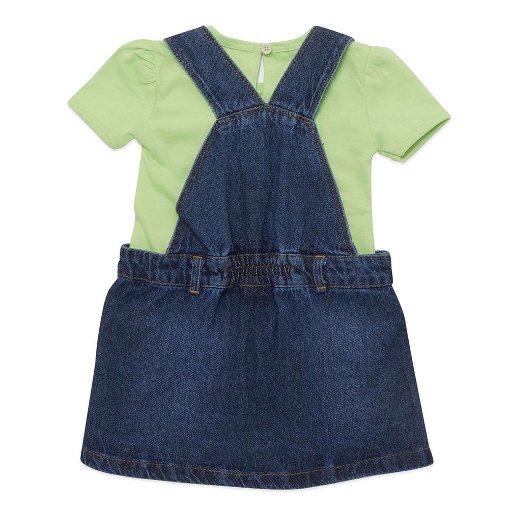 Little Kangaroos - 2pc-Set - Baby Girl T-Shirt & Dress - Blue/Green