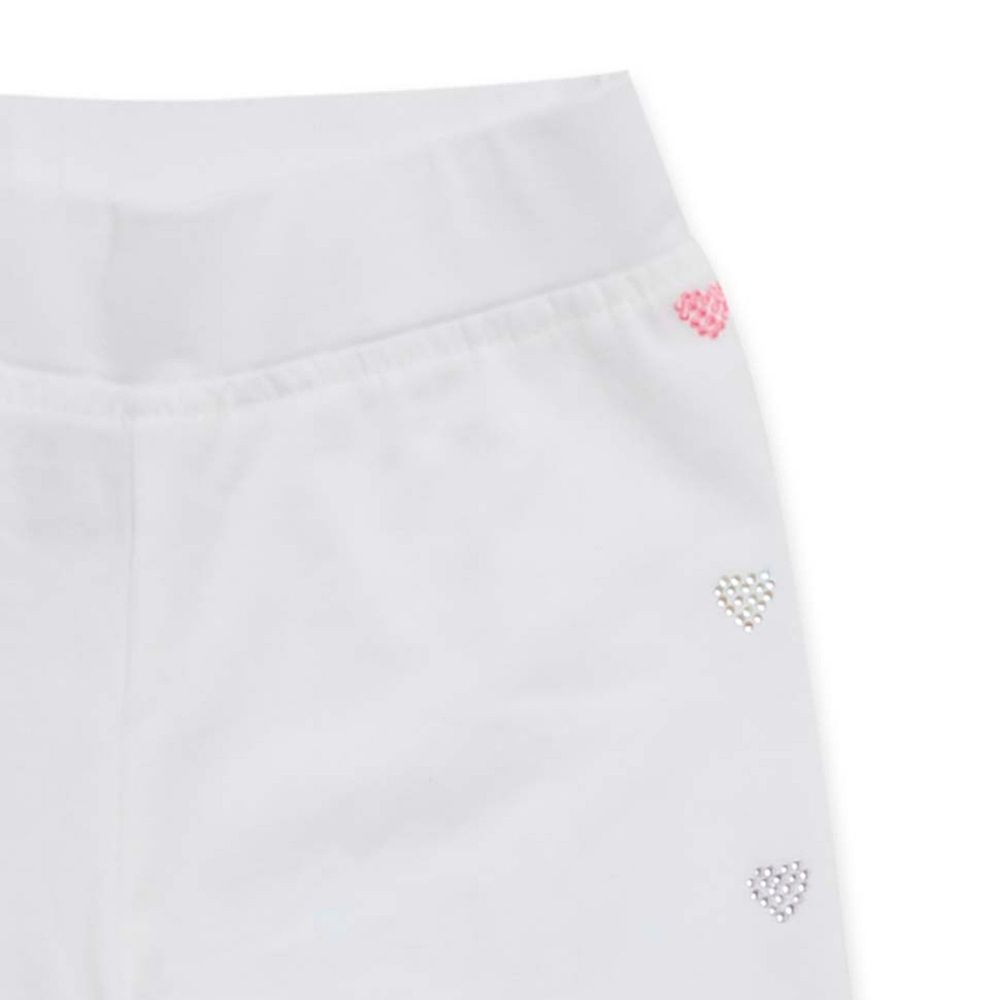 Little Kangaroos - Girl Plain Elasticated Leggings - White