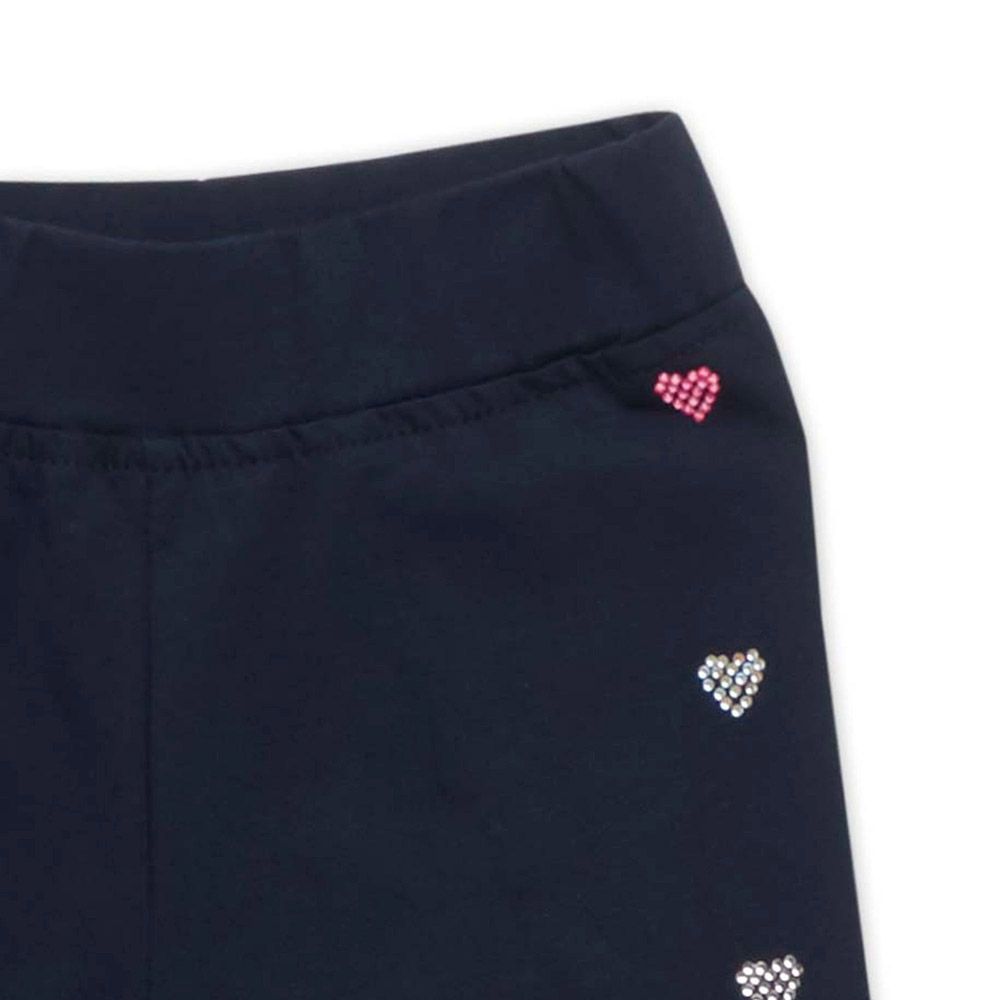 Little Kangaroos - Girl Plain Elasticated Leggings - Dark Blue