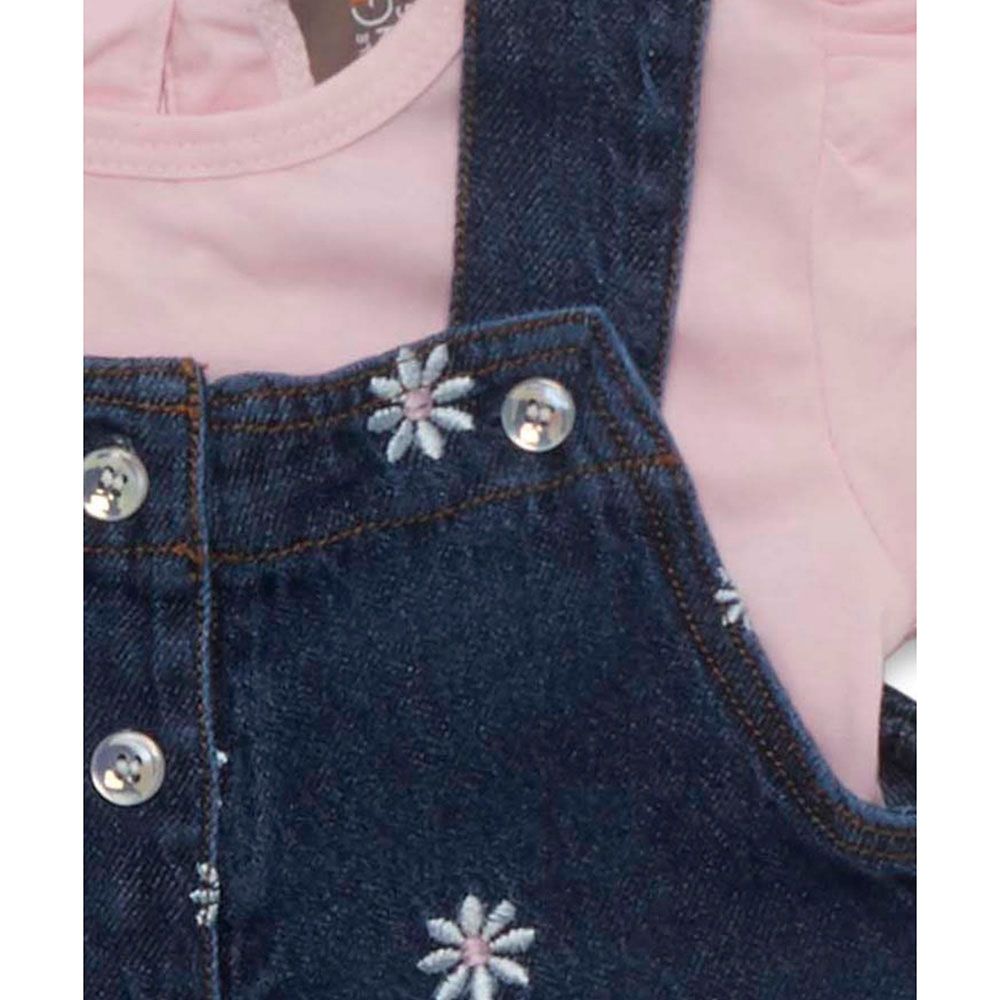 Little Kangaroos - 2pc-Set - Baby Girl T-Shirt & Dungaree - Dark Blue