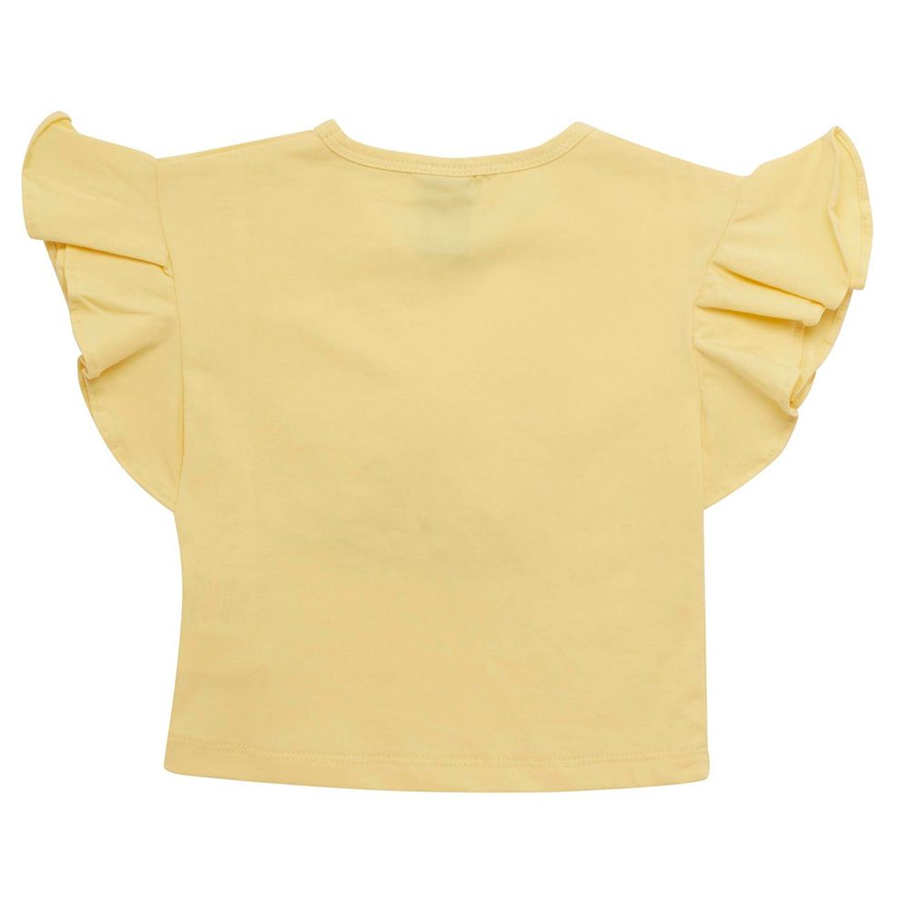 Little Kangaroos - Baby Girl Frill Sleeve Snail Print T-Shirt - Mango