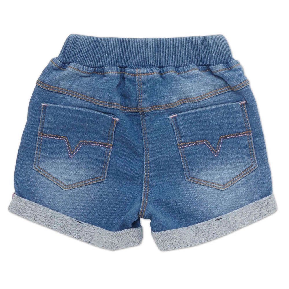 Little Kangaroos - Baby Girl Slim Fit Denim Shorts - Dark Blue