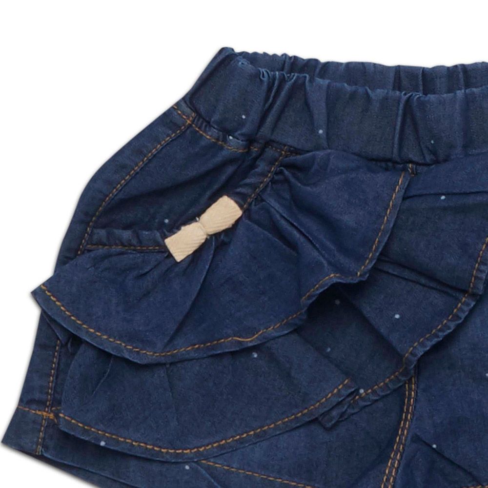 Little Kangaroos - Baby Girl Denim Shorts - Dark Blue Wash