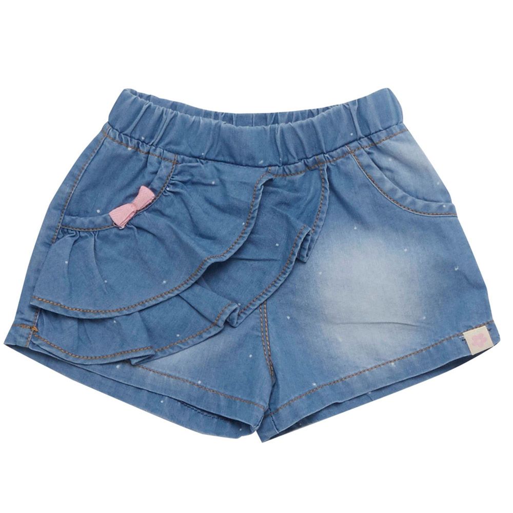 Little Kangaroos - Baby Girl Denim Shorts - Light Blue Wash