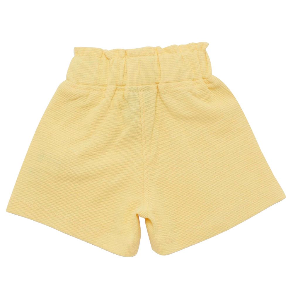 Little Kangaroos - Baby Girl Full Elastic Shorts - Lemon