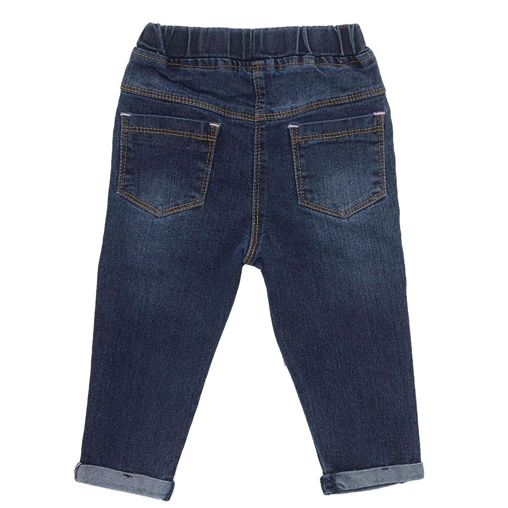 Little Kangaroos - Baby Girl Elasticated Denim Jeans - Navy Blue