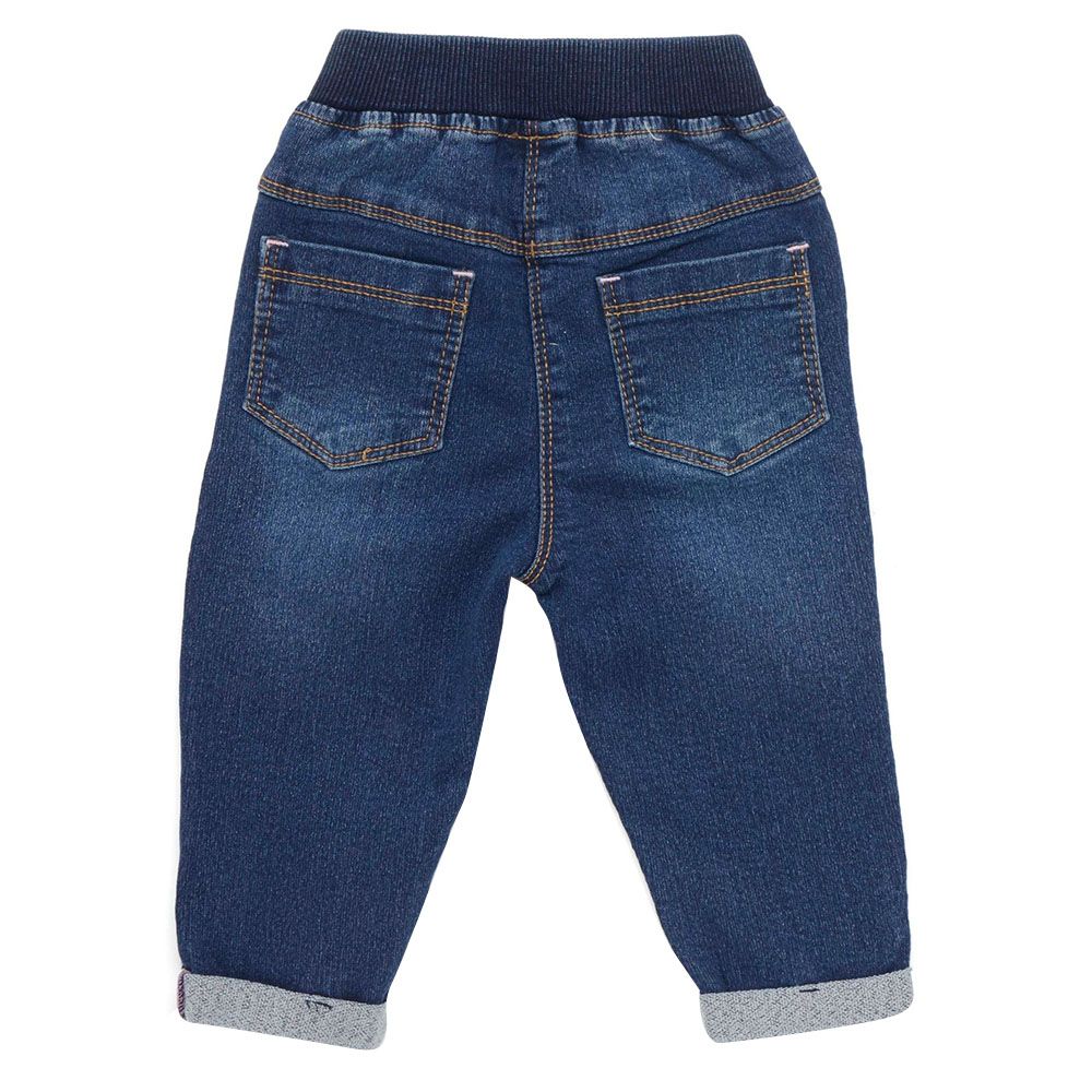 Little Kangaroos - Baby Girl Denim Jeans w/ Pockets - Dark Blue