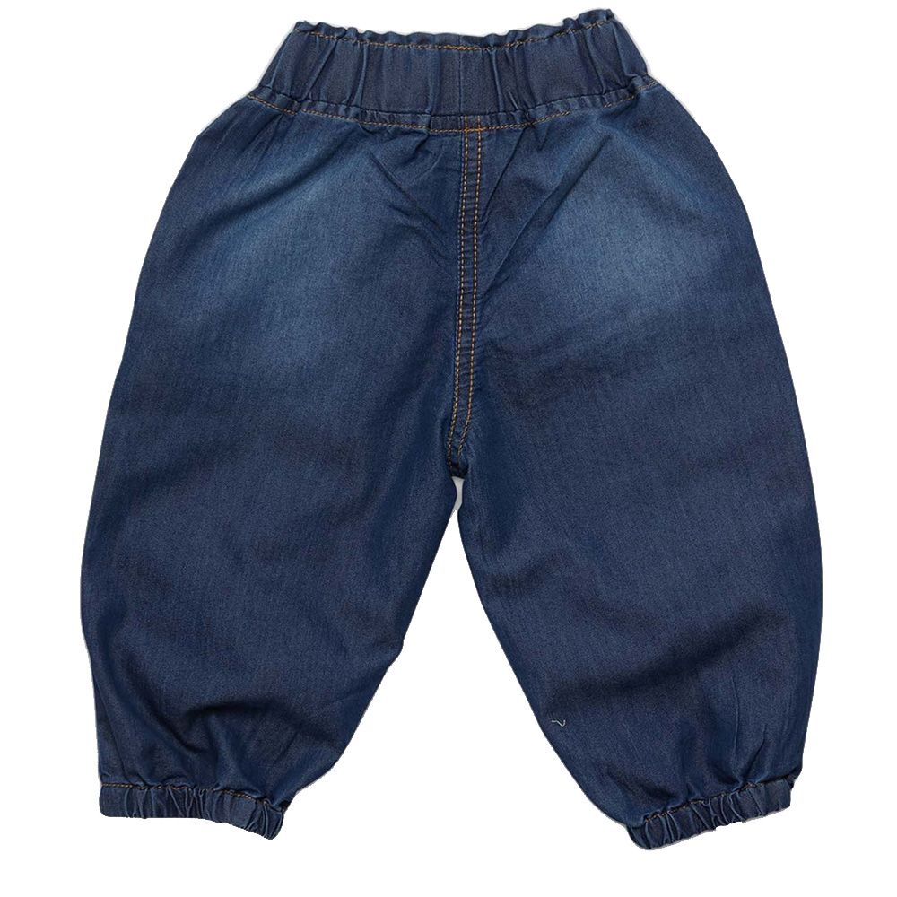 Little Kangaroos - Baby Girl Fully Elasticated Denim Joggers - Dark Blue