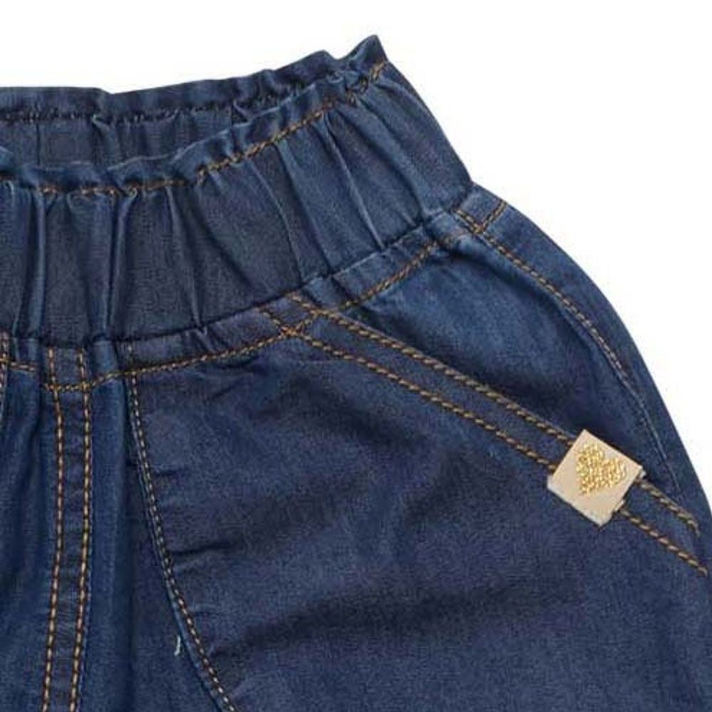 Little Kangaroos - Baby Girl Fully Elasticated Denim Joggers - Dark Blue