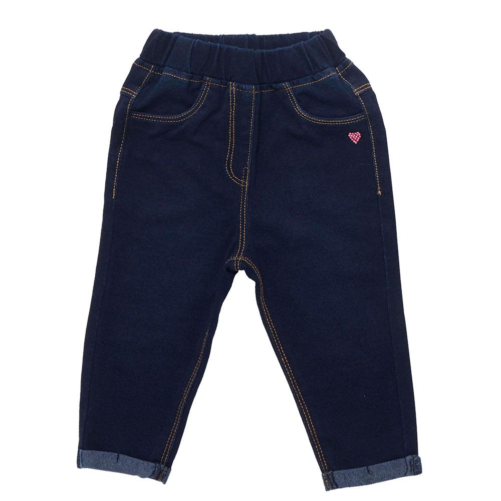 Little Kangaroos - Baby Girl Full Elastic Jeggings - Dark Blue