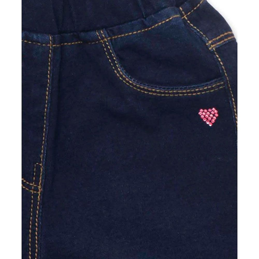 Little Kangaroos - Baby Girl Full Elastic Jeggings - Dark Blue