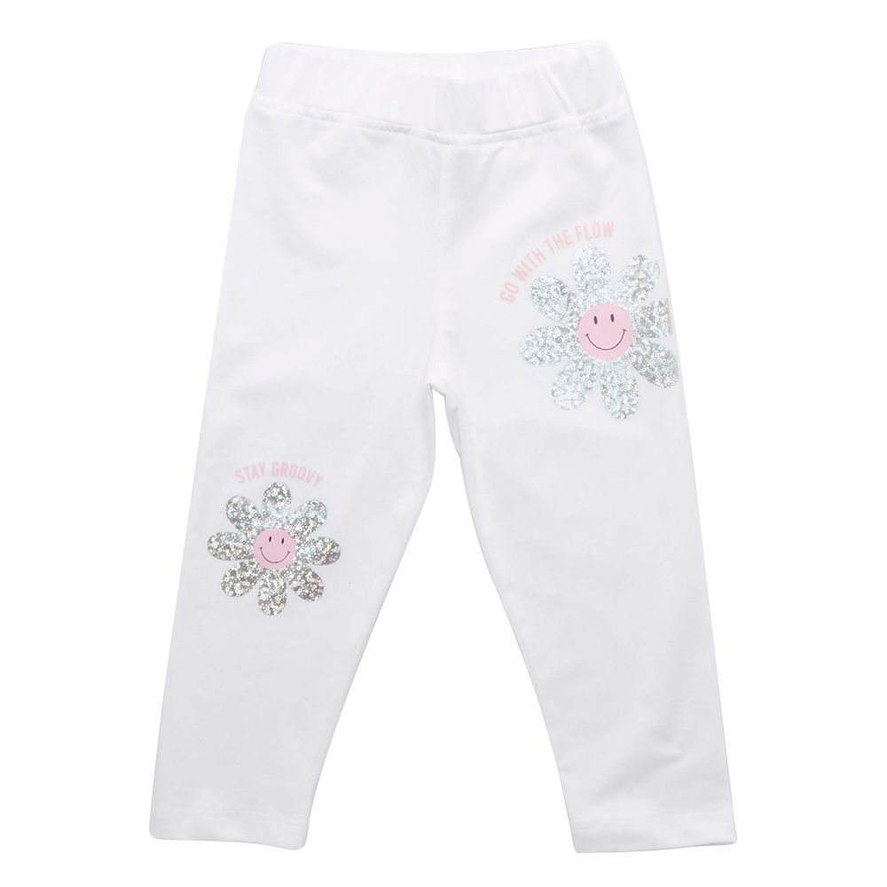 Little Kangaroos - Girl Leggings - White