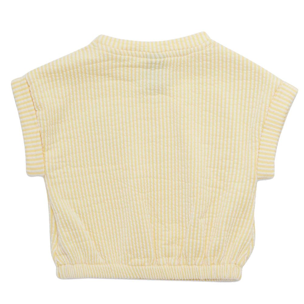 Little Kangaroos - Baby Girl Round Neck Top - Yellow/White