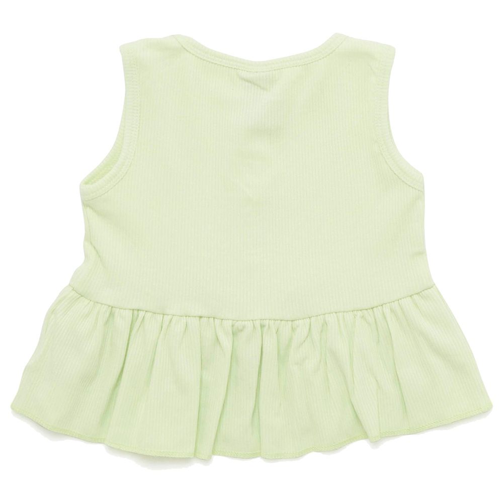 Little Kangaroos - Baby Girl Round Neck Sleeveless Top - Mint Green