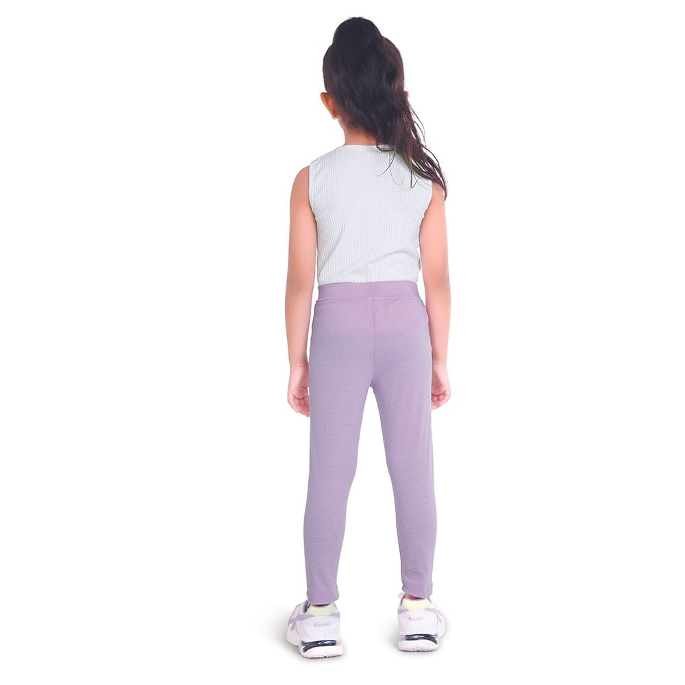 Little Kangaroos - Girl Solid Leggings - Purple