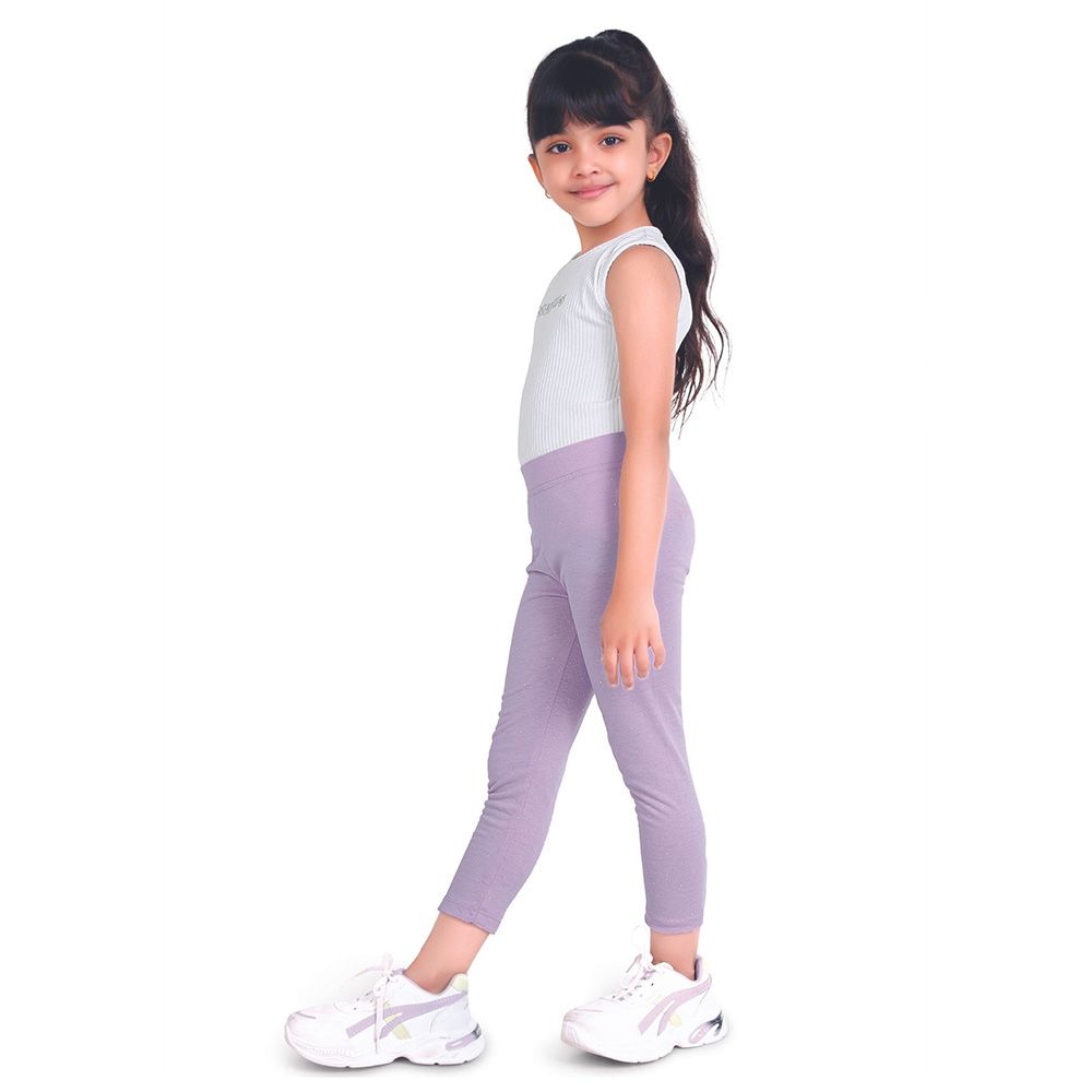 Little Kangaroos - Girl Solid Leggings - Purple