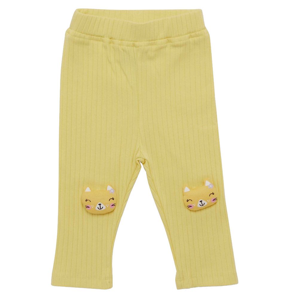 Little Kangaroos - Baby Girl Full Elastic Leggings - Lemon