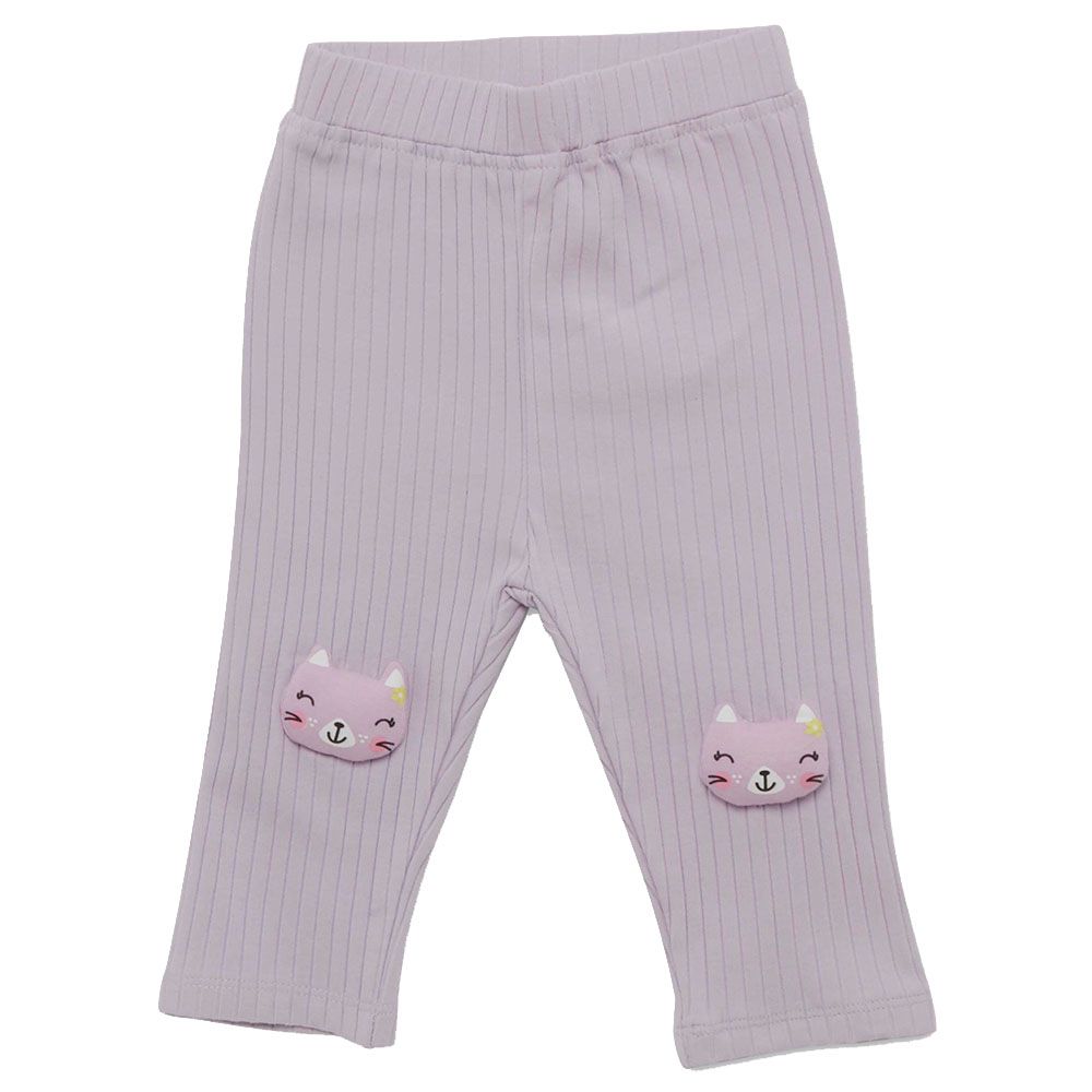 Little Kangaroos - Baby Girl Full Elastic Leggings - Purple