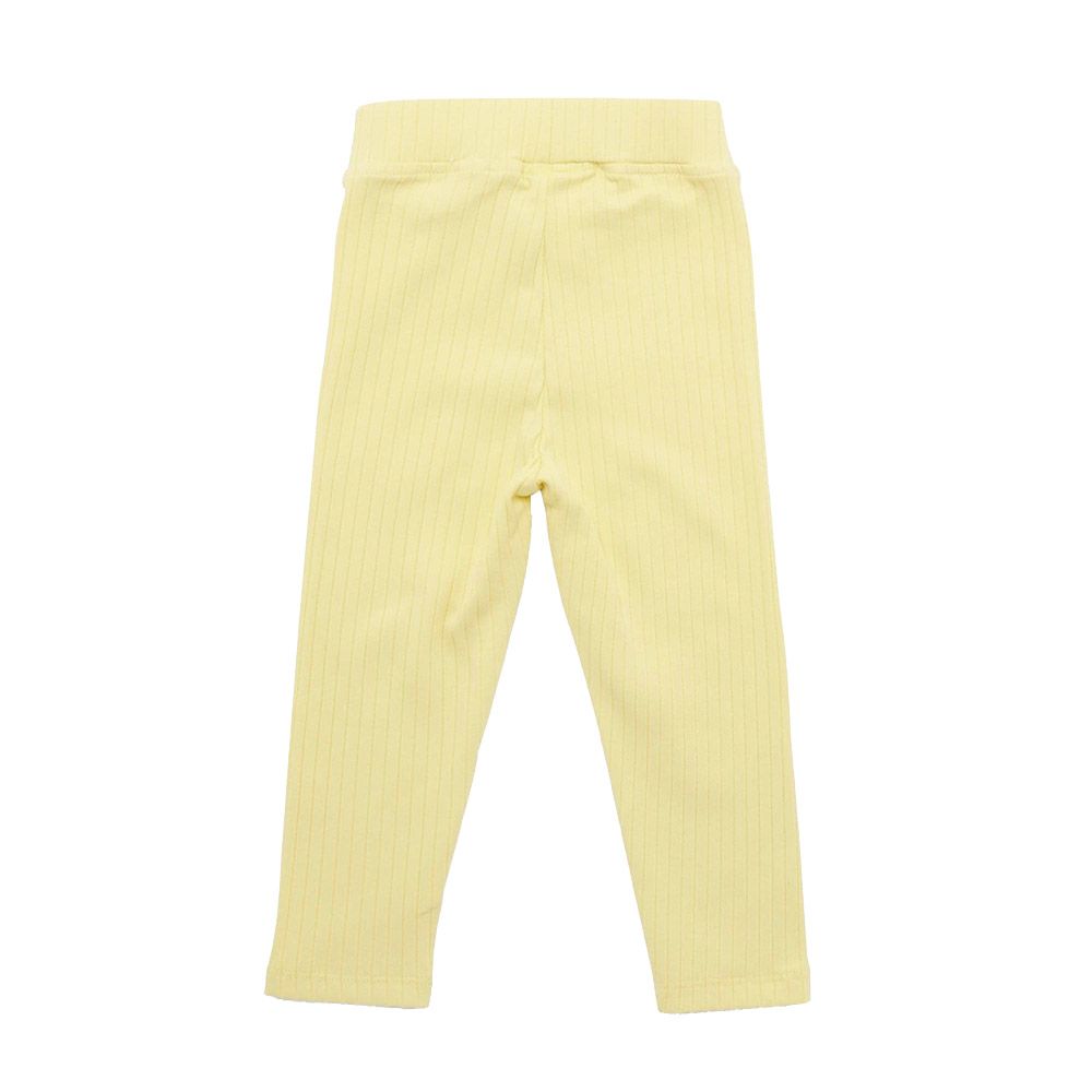 Little Kangaroos - Girl Knitted Leggings - Lemon