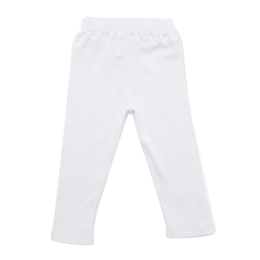 Little Kangaroos - Girl Knitted Leggings - White