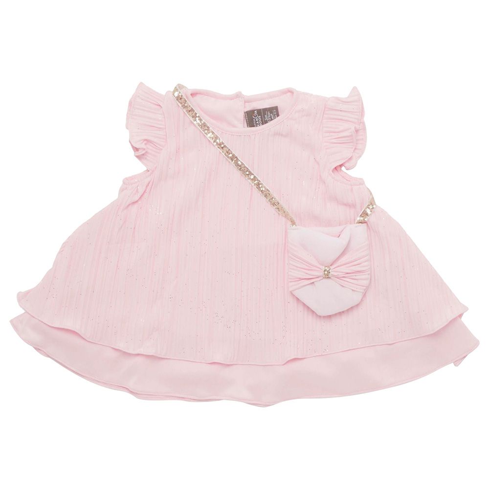 Little Kangaroos - 2pc-Set - Girl Frill Sleeve Top W/ Purse - Pink