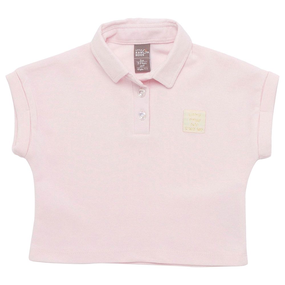 Little Kangaroos - Girl Half Sleeve Polo T-Shirt - Pink