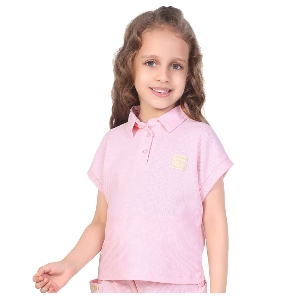 Little Kangaroos - Girl Half Sleeve Polo T-Shirt - Pink