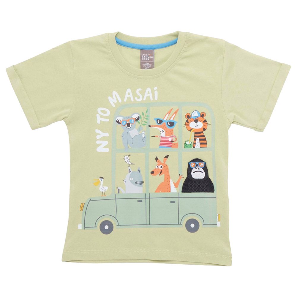 Little Kangaroos - Boy Half Sleeve NY To Masai T-Shirt - Pista