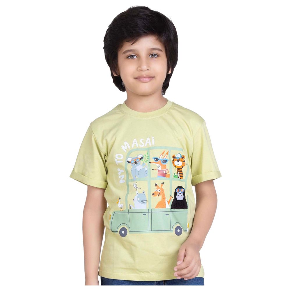 Little Kangaroos - Boy Half Sleeve NY To Masai T-Shirt - Pista