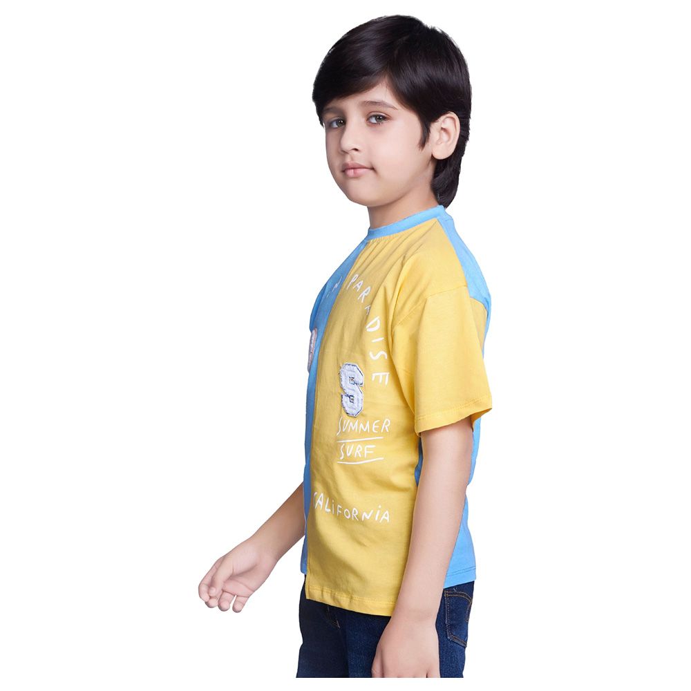 Little Kangaroos - Boy Half Sleeve T-Shirt - Blue/Yellow