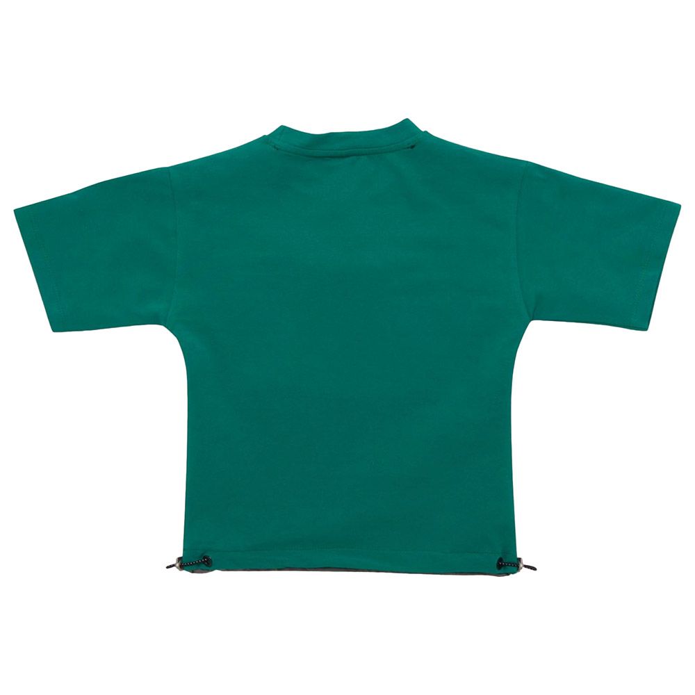 Little Kangaroos - Boy Half Sleeve Round Neck T-Shirt - Green/Grey