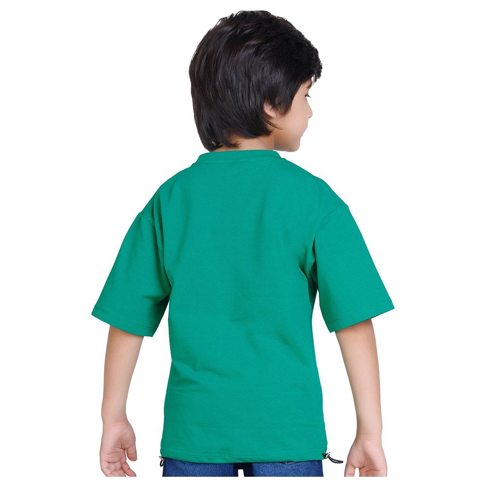 Little Kangaroos - Boy Half Sleeve Round Neck T-Shirt - Green/Grey