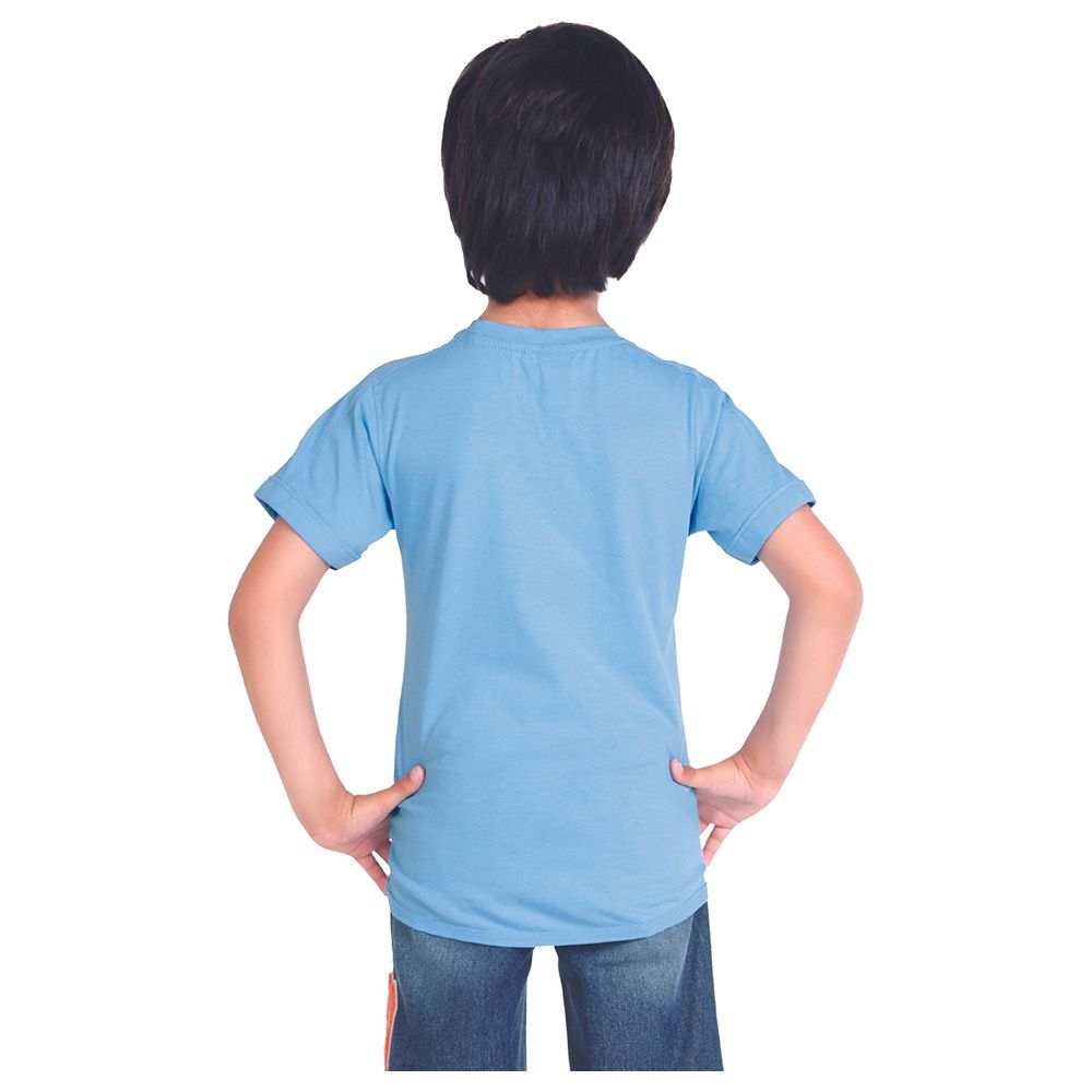 Little Kangaroos - Boy Vehicle Print T-Shirt - Bigal Blue