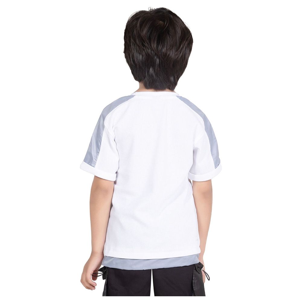 Little Kangaroos - Boy Round Neck Good Vibes T-Shirt - White