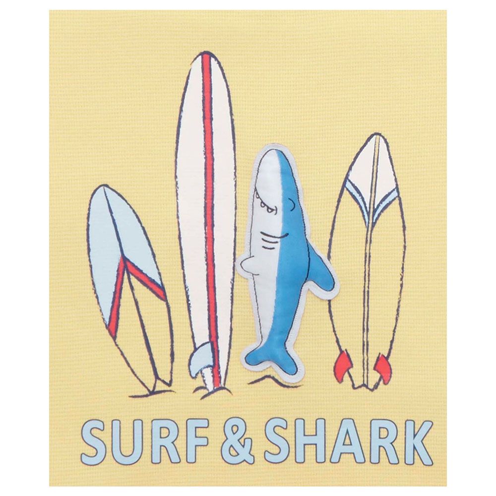 Little Kangaroos - Boy Surf & Shark T-Shirt - Beige