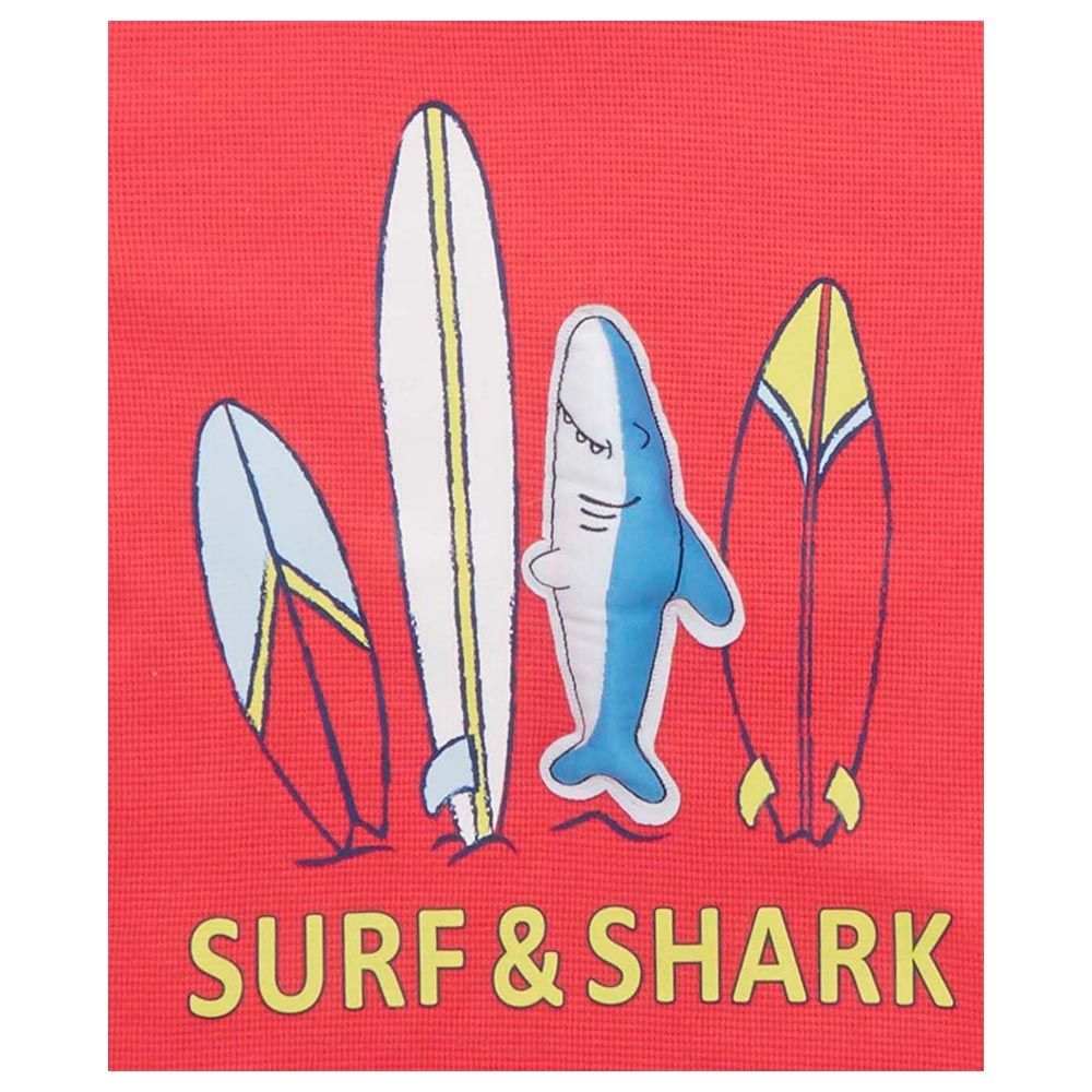 Little Kangaroos - Boy Surf & Shark T-Shirt - Red