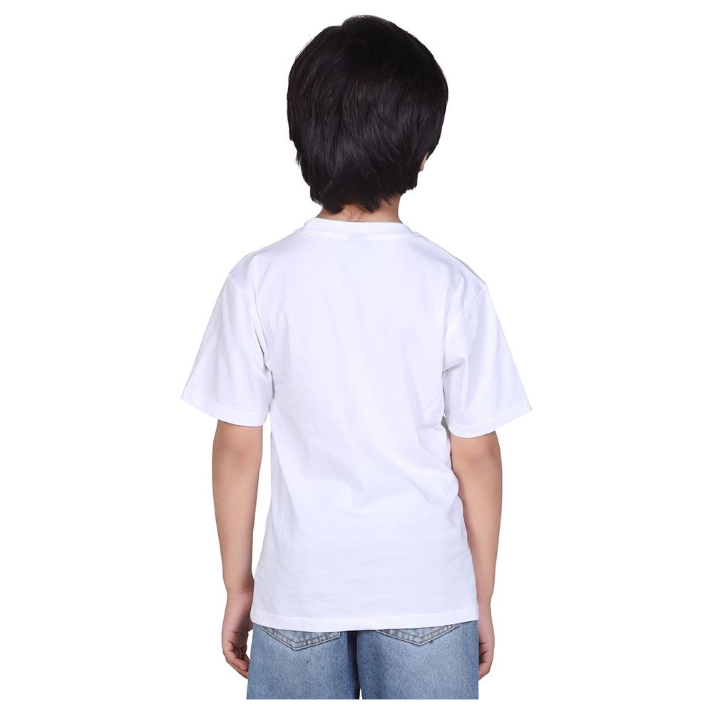 Little Kangaroos - Boy Half Sleeve Summer Bear Camp T-Shirt - White