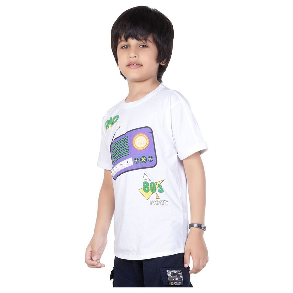 Little Kangaroos - Boy 80's Party T-Shirt - White