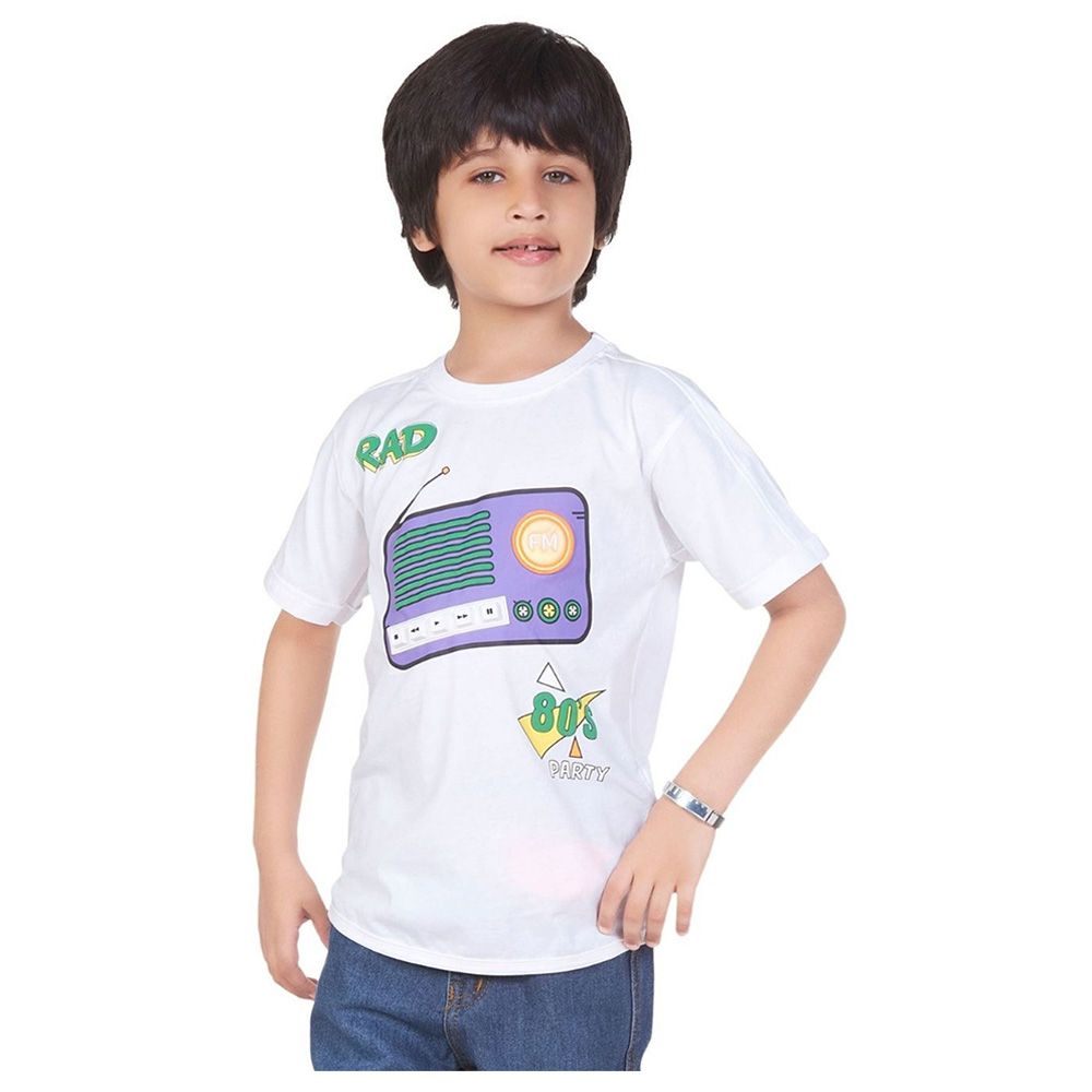 Little Kangaroos - Boy 80's Party T-Shirt - White