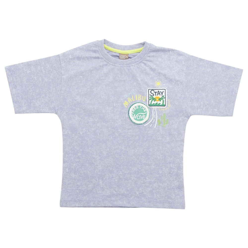 Little Kangaroos - Boy Round Neck Half Sleeve T-Shirt - Purple