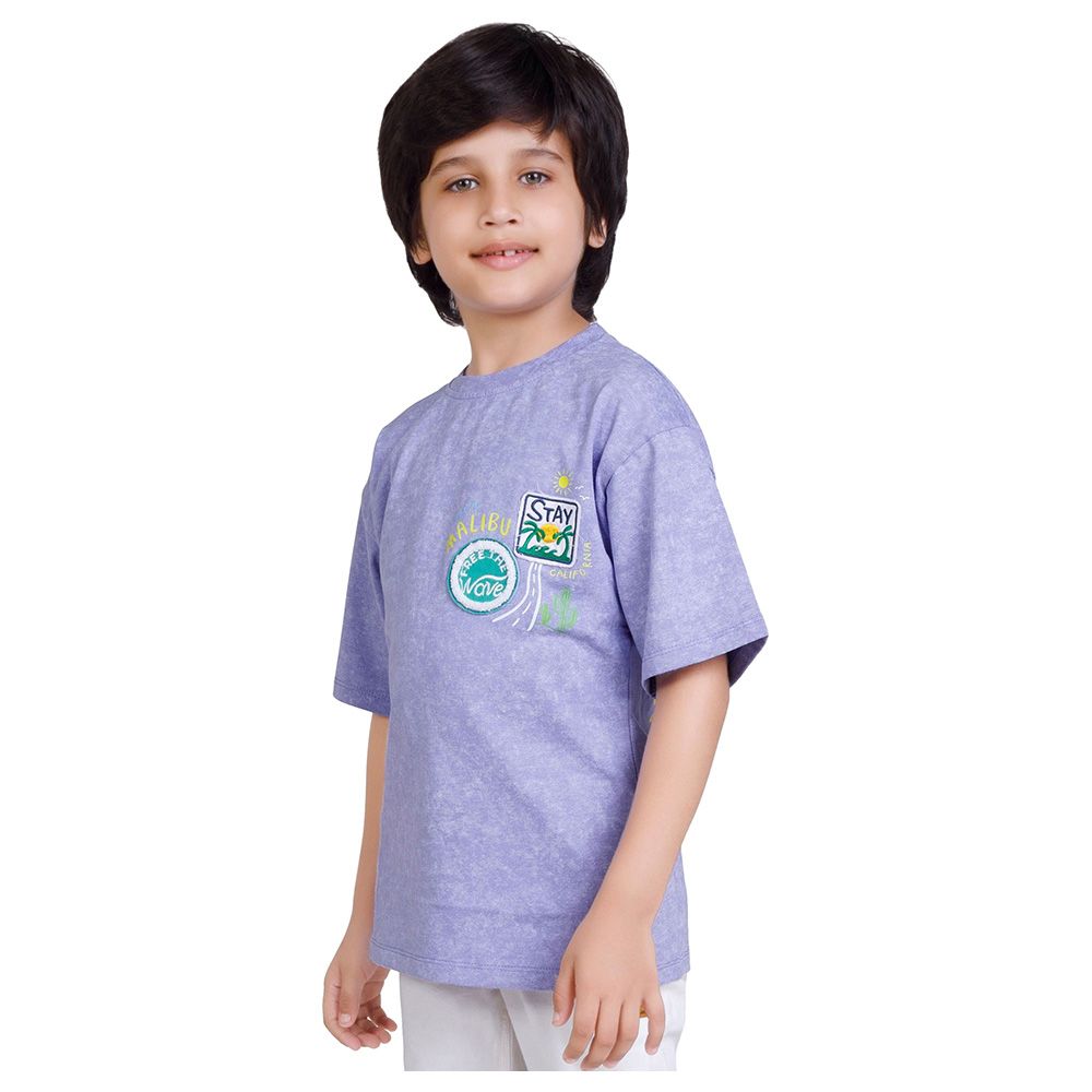 Little Kangaroos - Boy Round Neck Half Sleeve T-Shirt - Purple