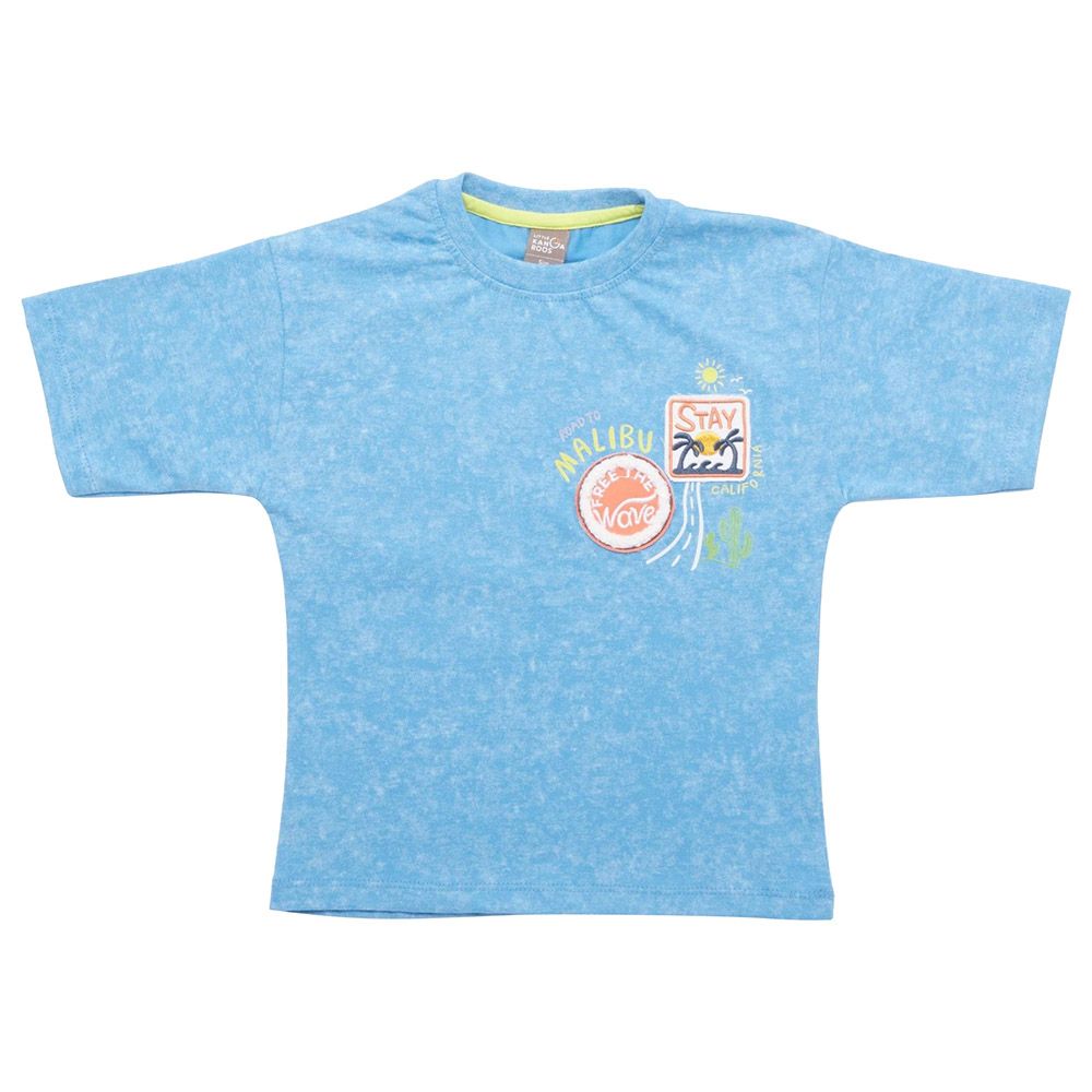 Little Kangaroos - Boy Round Neck Half Sleeve T-Shirt - Sky Blue