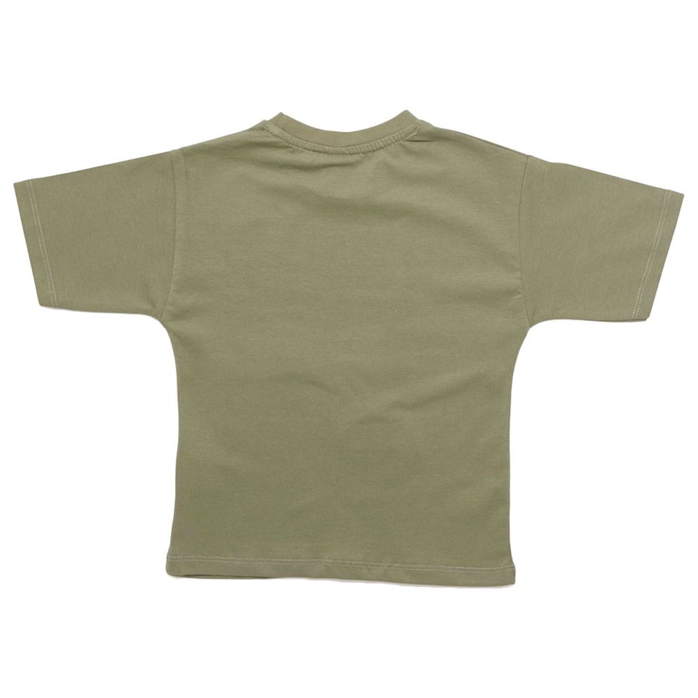 Little Kangaroos - Boy Round Neck T-Shirt - Olive