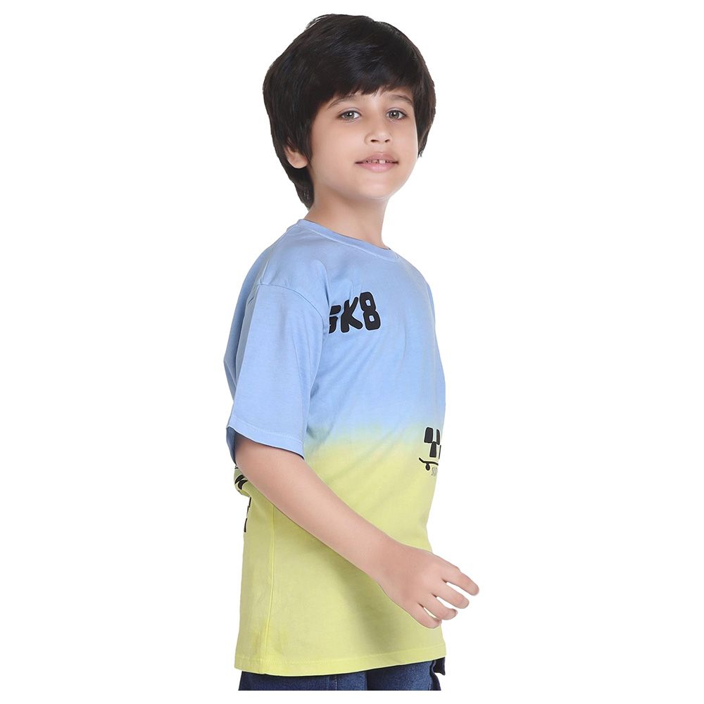 Little Kangaroos - Boy Round Neck T-Shirt - Sky Blue/Green