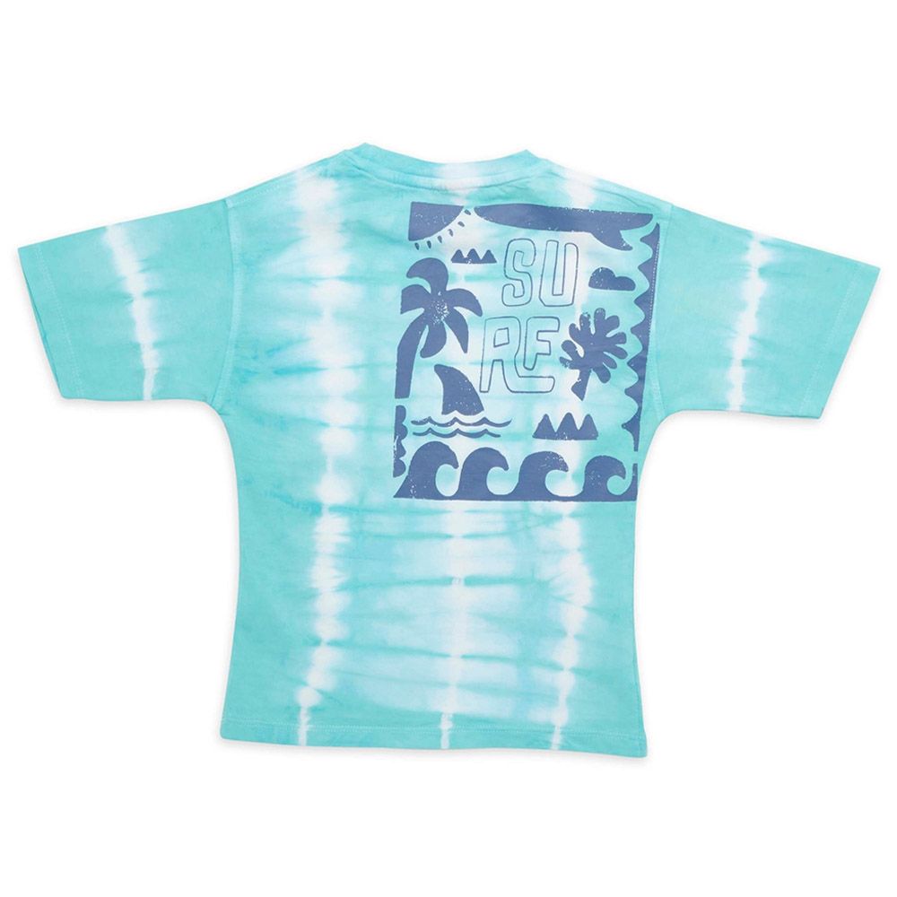 Little Kangaroos - Boy Round Neck Half Sleeve Surfvibe T-Shirt - Aqua