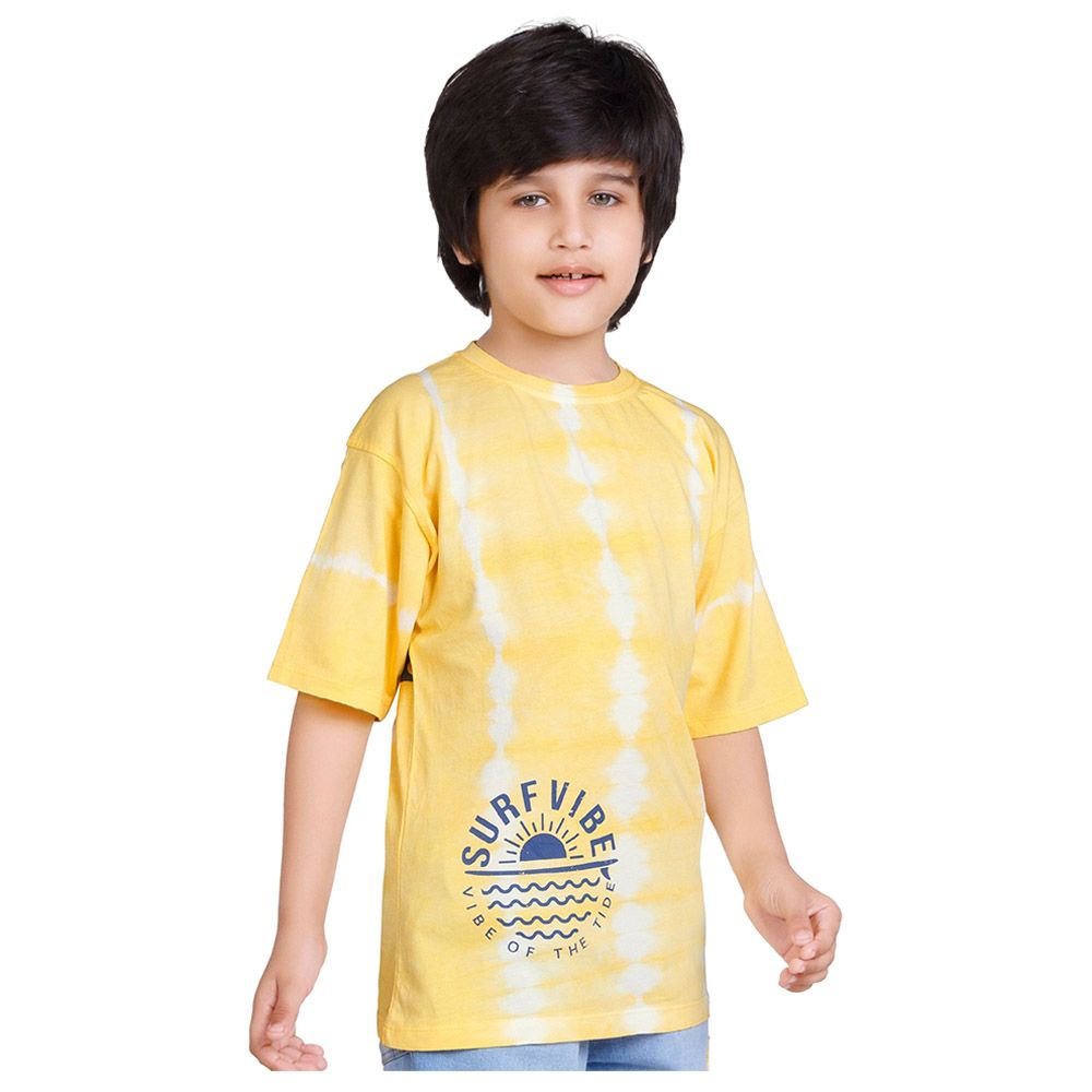 Little Kangaroos - Boy Round Neck Half Sleeve Surfvibe T-Shirt - Mango