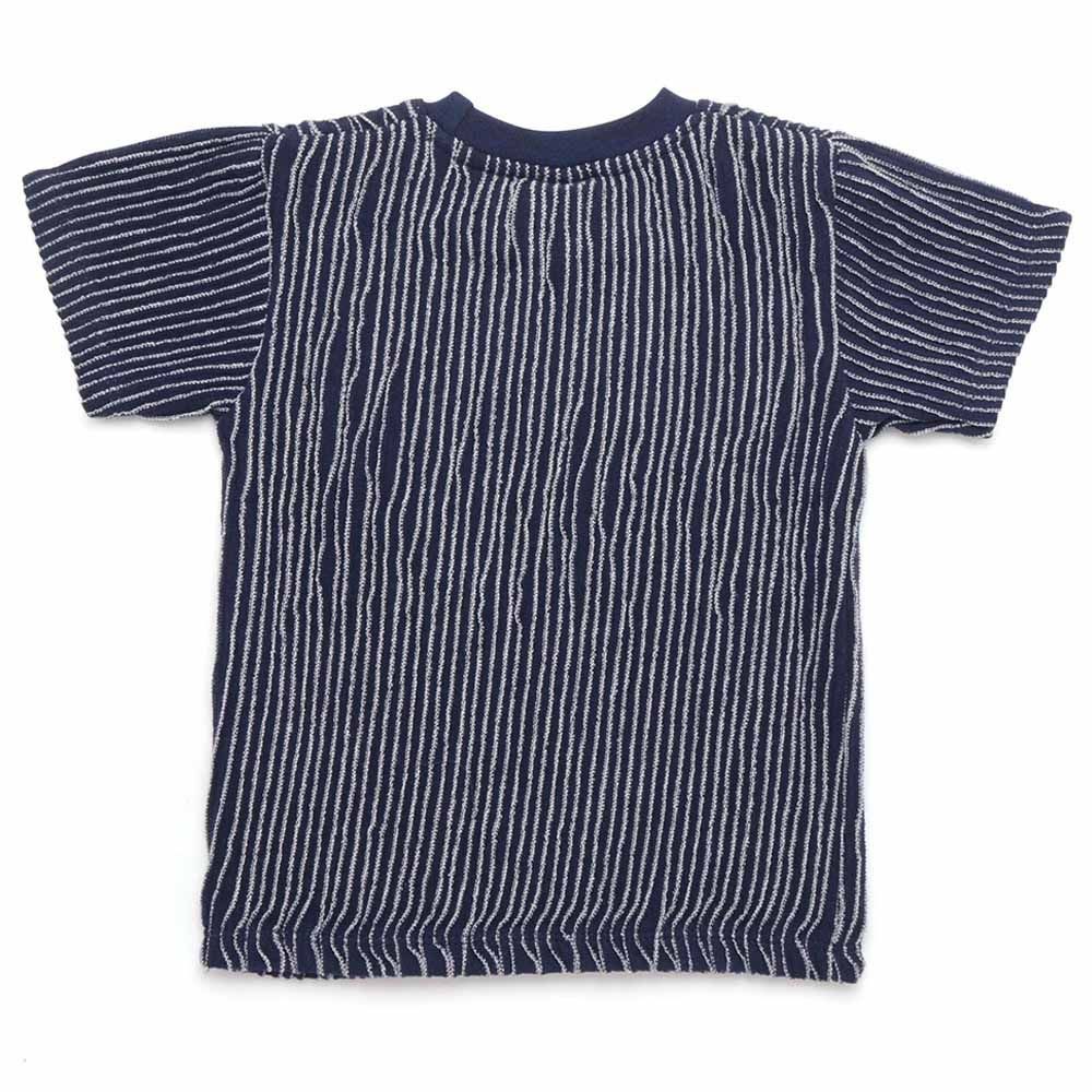 Little Kangaroos - Boy Round Neck Half Sleeve Striped T-Shirt - Navy