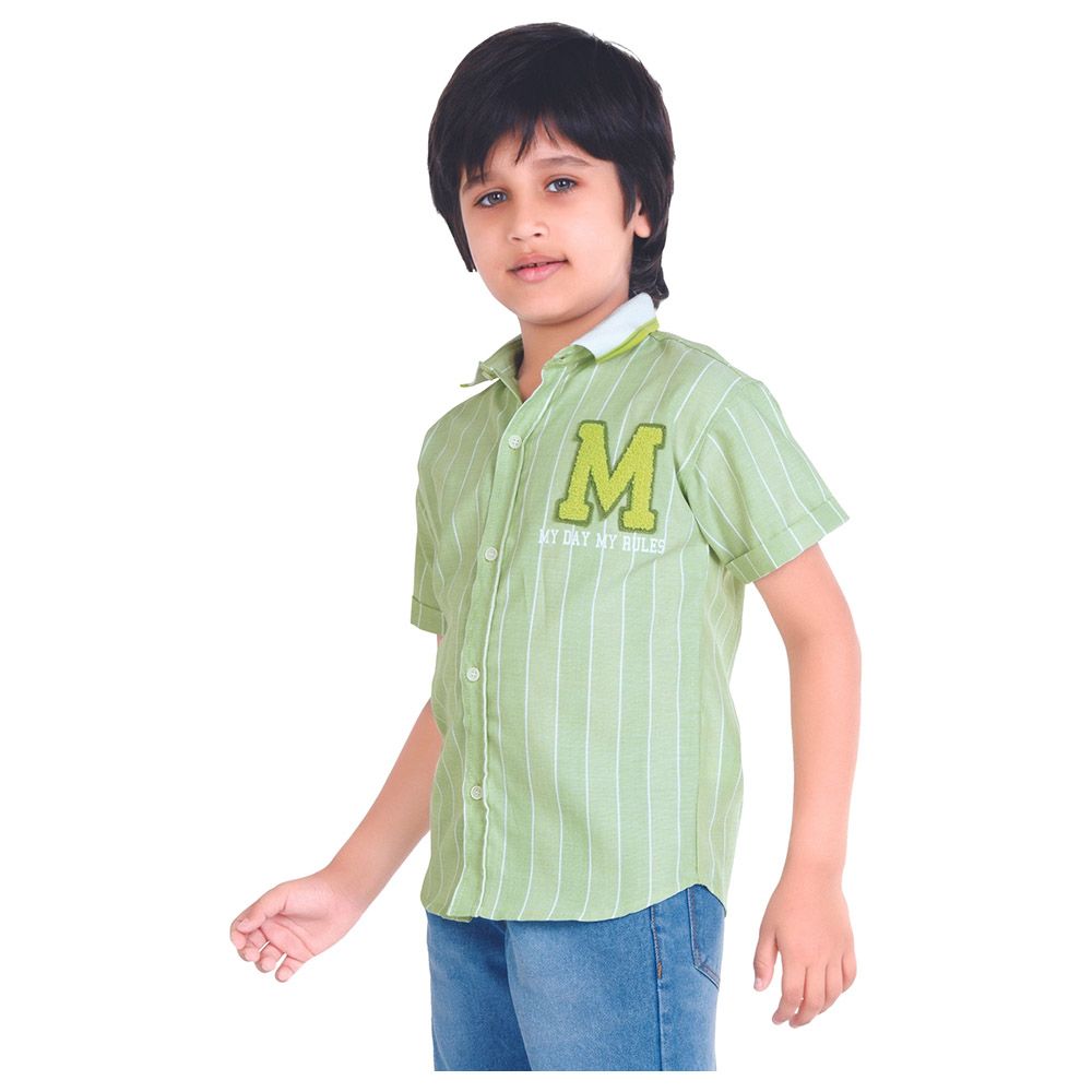 Little Kangaroos - Boy Collar Neck Striped Shirt - Pista